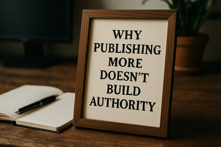 Publishing more content is not equal to Authority